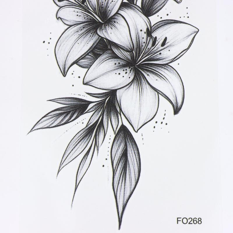 1 Sheet Flower Temporary Tattoo,Lasts To 15 Days Waterproof Semi Permanent Sticker,For Women'S Holiday Parties