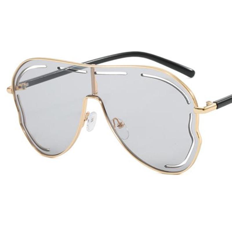 

NEW Sun Glasses Women Anti-UV Spectacles Butterfly Google Oversize Frame Eyeglasses Personality Siamese Lens Sunglasses as picture