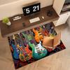 1Pc Electric guitar theme Printed circular carpet, home door mat, outdoor travel protection carpet A4
