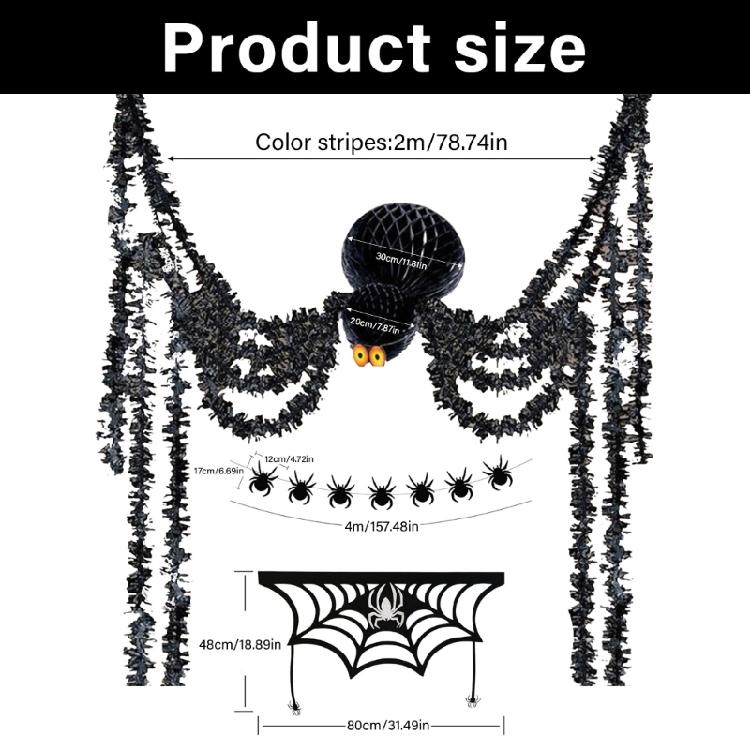 Halloween Party Decoration Hanging Banners Fireplaces Spiderweb Cover For Various Occasion