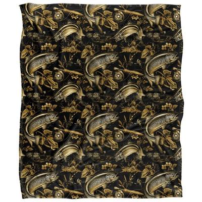 JQ Licensing Jl-Jp-Jq Silky Patterned Fishing Supersoft Blanket