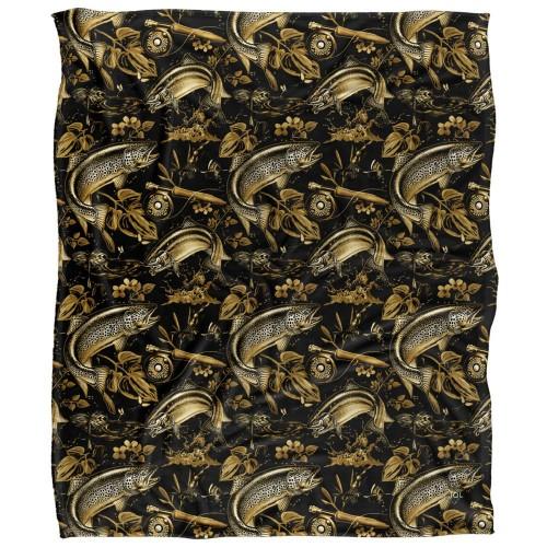 JQ Licensing Jl-Jp-Jq Silky Patterned Fishing Supersoft Blanket