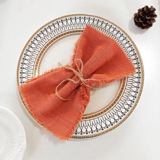 Nordic Fringed Cotton Napkin Tassel Dinner Napkins for Wedding Party Soft Absorbent Reusable Elegant Table Decor for Home Restaurant
