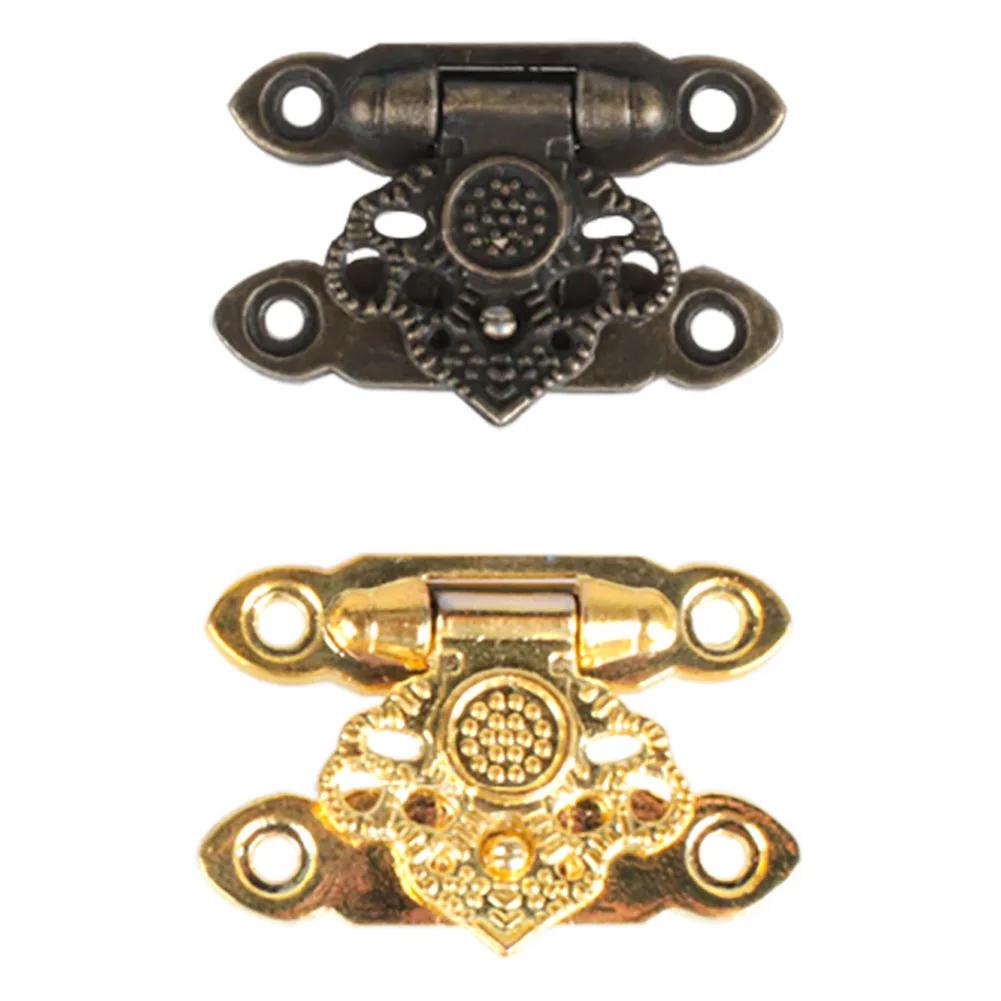 4 STÜCKE Holzkistenverschluss Antike Schmuckschatulle Kofferverschluss Riegel Verschluss Haspel Schnalle Dekorative Beschläge Bronze/Gold Metallschnalle