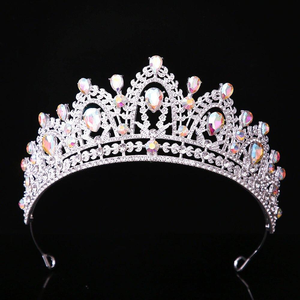 1 st Barock Kristallkrona Elegant Brud Drottning Brudtiaror för Kvinnor Flickor Perfekt Bröllopspresent Håraccessoarer