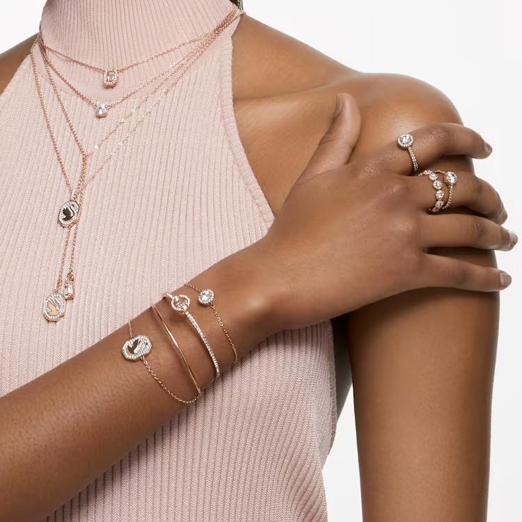 Swarovski Constella Round Cut Paved Rose Gold Tone Bracelet Women Bracelets 5636273