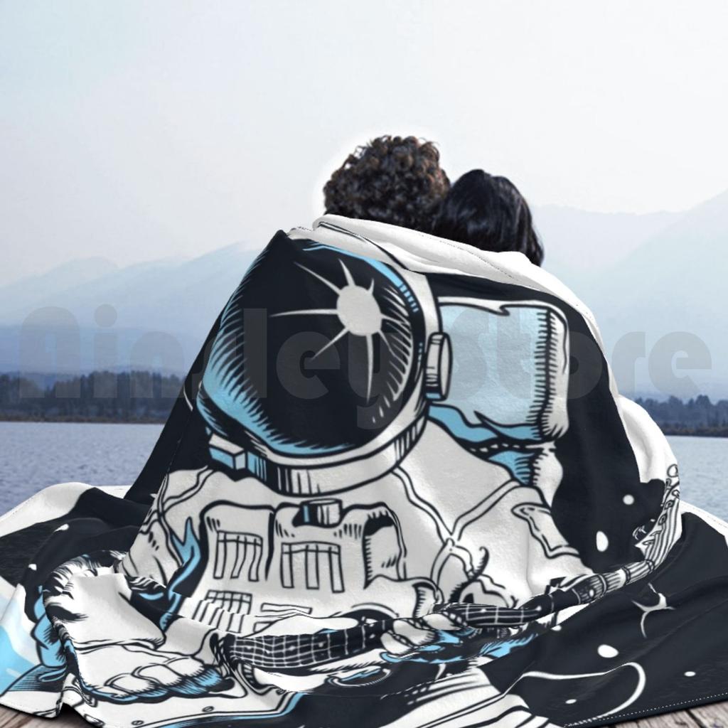 Space Astronaut Musician Graphic Design , Astronaut Blanket Super Soft Warm Light Thin Astronaut