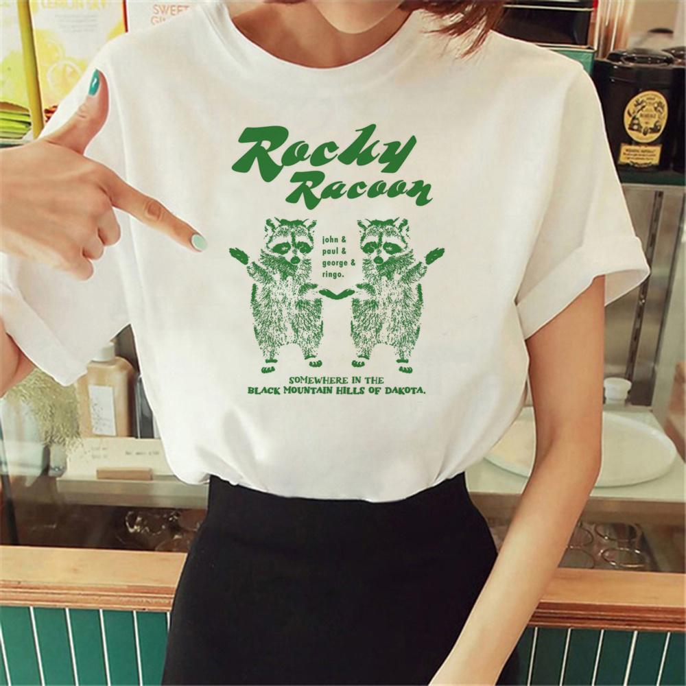 Racoon T-shirts Women Streetwear Funny Harajuku T Shirt Female Comic Female Tops Manga Clothes