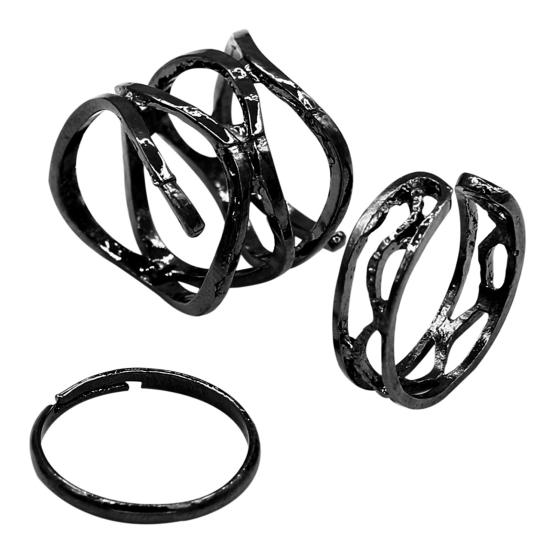 Rings Adjustable Delicate Black Vintage Knuckle Stackable Rings for Party