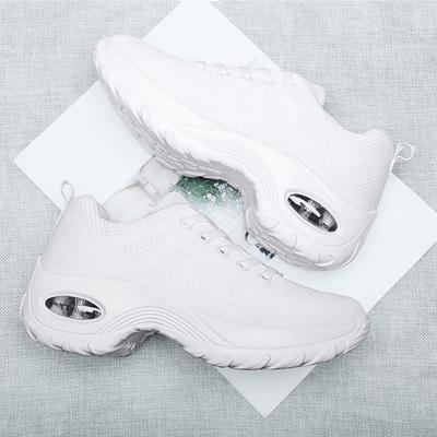 Women Walking Trainers Fly Weaving Sneakers Breathe Comfort Nursing Shoes Casual Platform Air Cushioned Running Increase