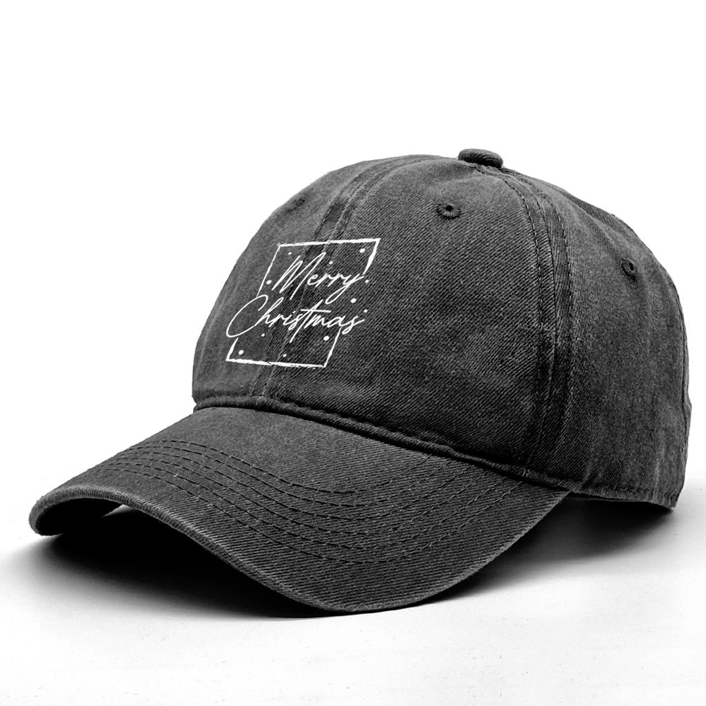 Frohe Weihnachten Druck Caps Für Damen Unelastische Snapback Caps Perfekt Als Outdoor-Accessoire Unisex Sonnenhut Einheitsgröße