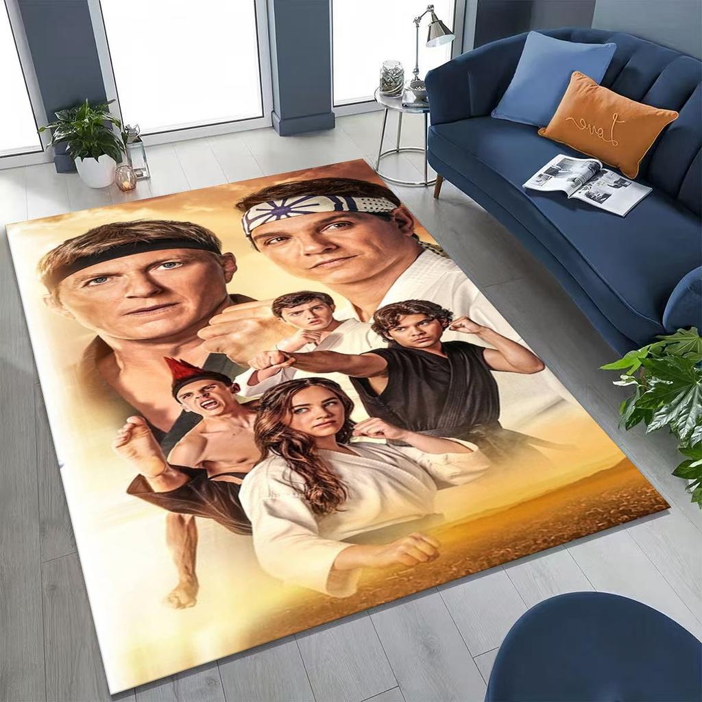 3D Cobra Kai Karate Daniel LaRusso Johnny Art Rug for Bedroom Living Room Sofa Home Doormat Decor, Large Kids Non-slip Floor Mat