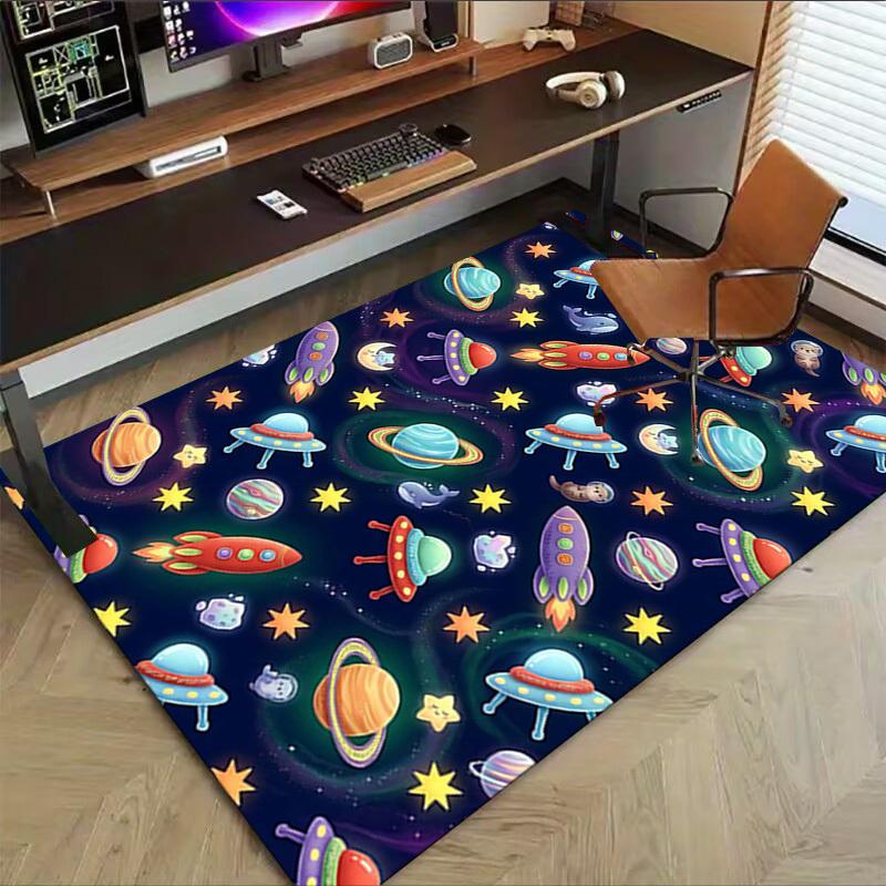 1PC space planets Non-Slip Floor Carpet Compatible for Office&Living Room&Bedroom&Dining room - Soft & Pattern-G0349