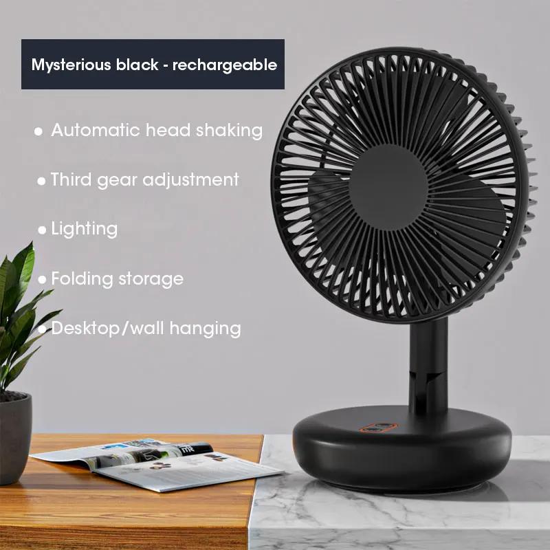 

Подставка-вентилятор, 6-дюймовый складной портативный телескопический напольный/USB с аккумуляторной батареей, 3 скорости, супер тихая регулируемая высота