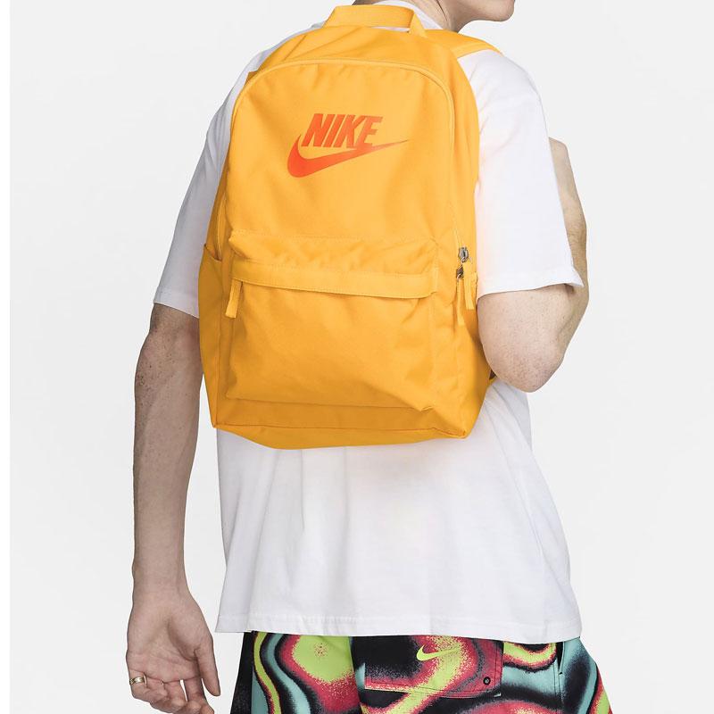 Nike Heritage Fabric Backpack Regular Unisex Hermes Orange Lightweight Casual DC4244-845