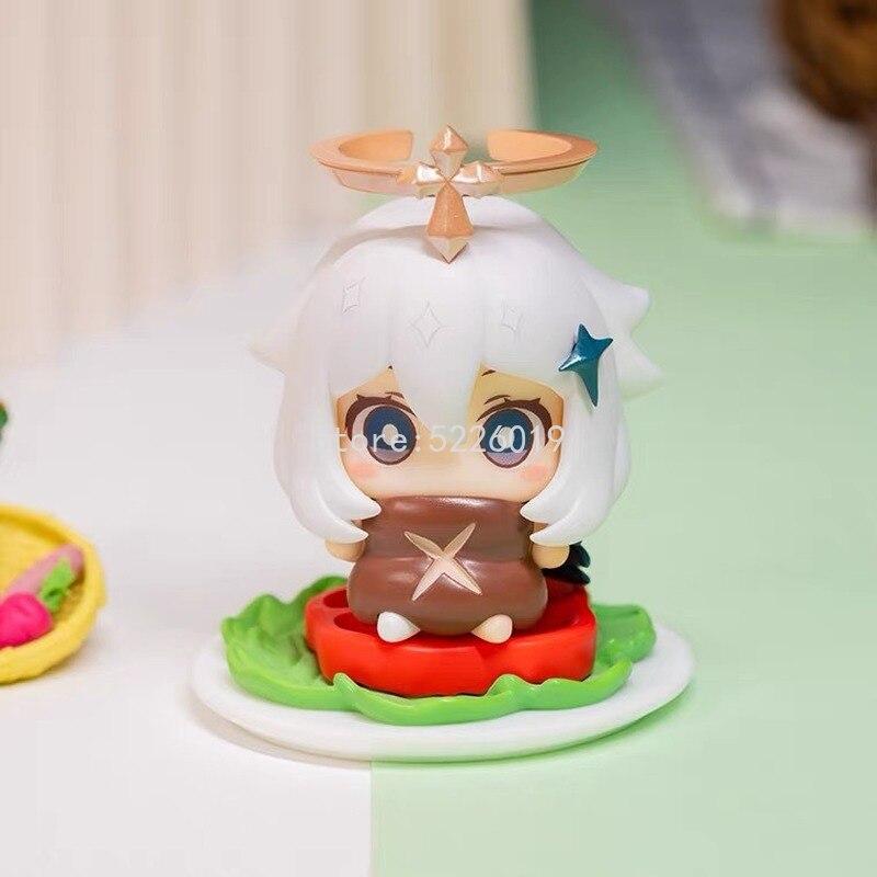 6pcs /Set Genshin Impact Anime Figure Paimon Action Figure Klee /Paimon /Barbatos /Aether /Diluc Ragnvindr /Amber Figurine Doll Toys