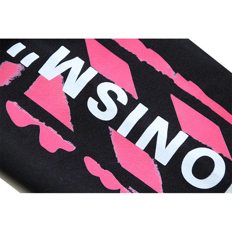 1088 Off-White 2025 Podzim/Zima Nové 99 Digitální Růžové Šipky Graffiti Tištěné Pánské a Dámské Mikiny