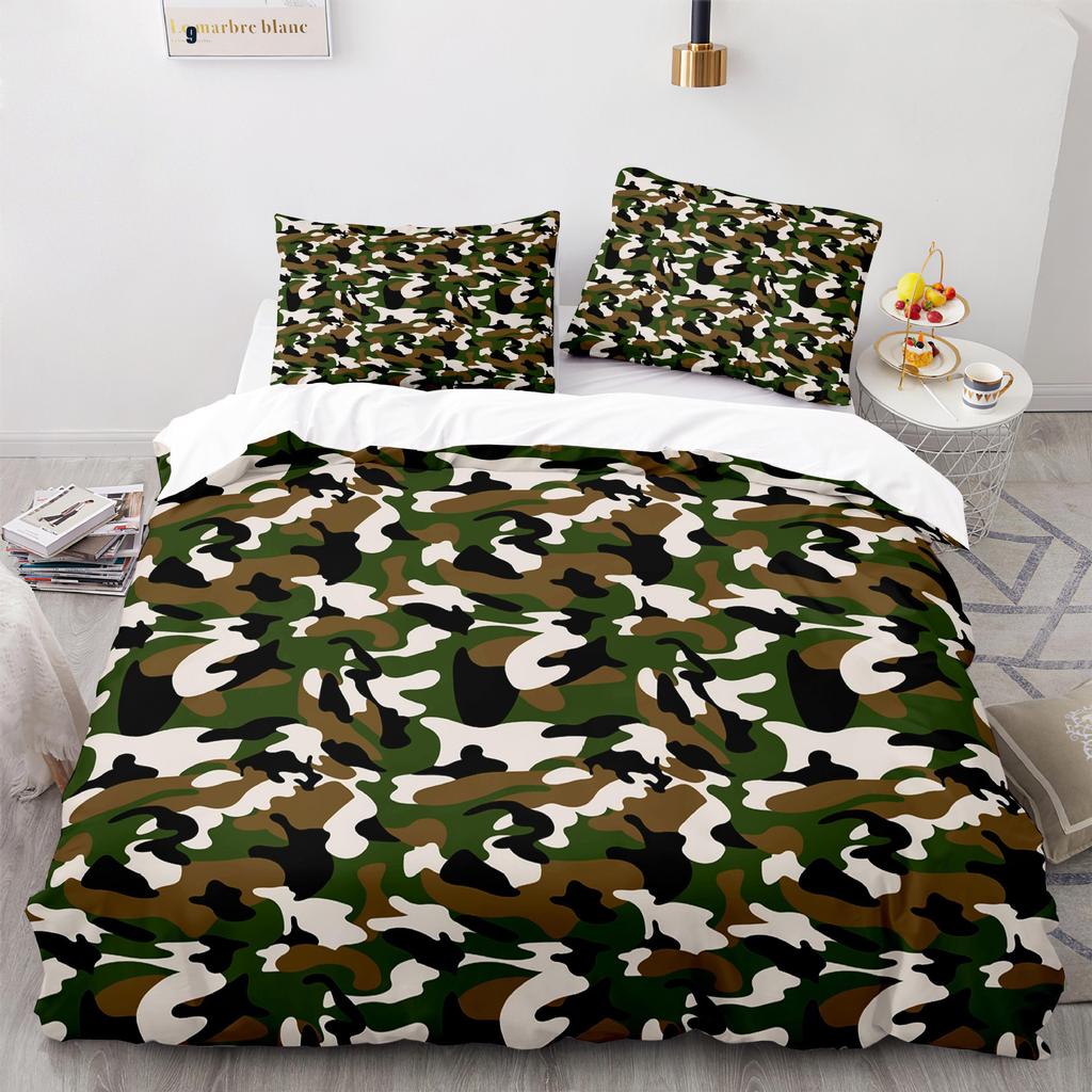 Home Textile Camouflage Quilt Cover Digital Printing Three-Piece Set 3D