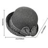 Women Felt Bowler Hats Vintage Plaid Bow Church Hats Lightweight Derby Fedora Hats