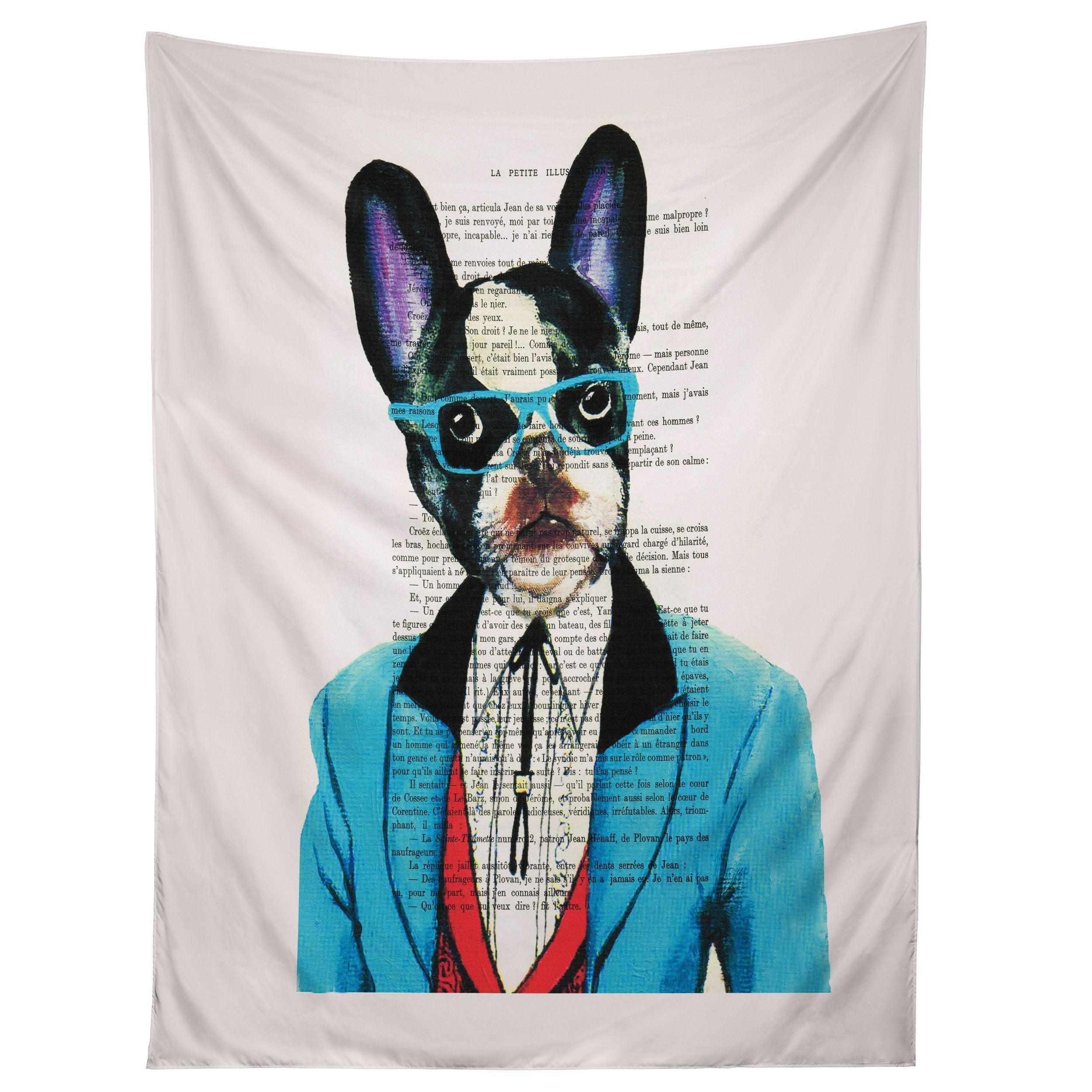 CLEVER BULLDOG tapestry 75x100