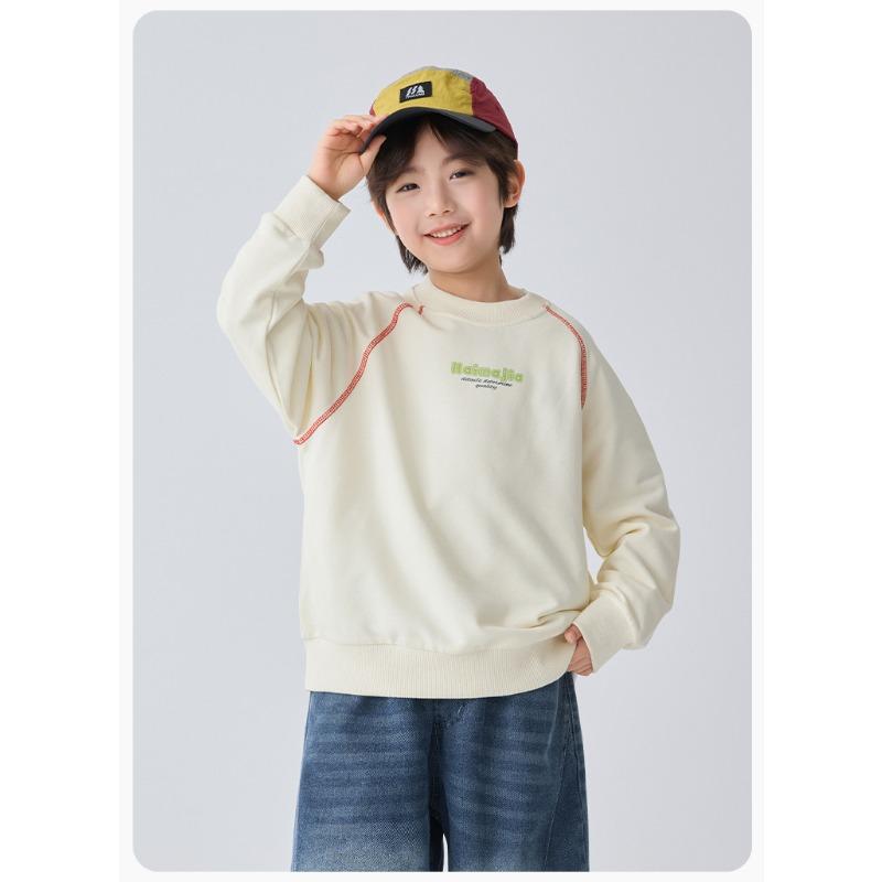 Kids Boys Crew Neck Long Sleeve Thin Pullover Sweatshirt Casual Children Tops