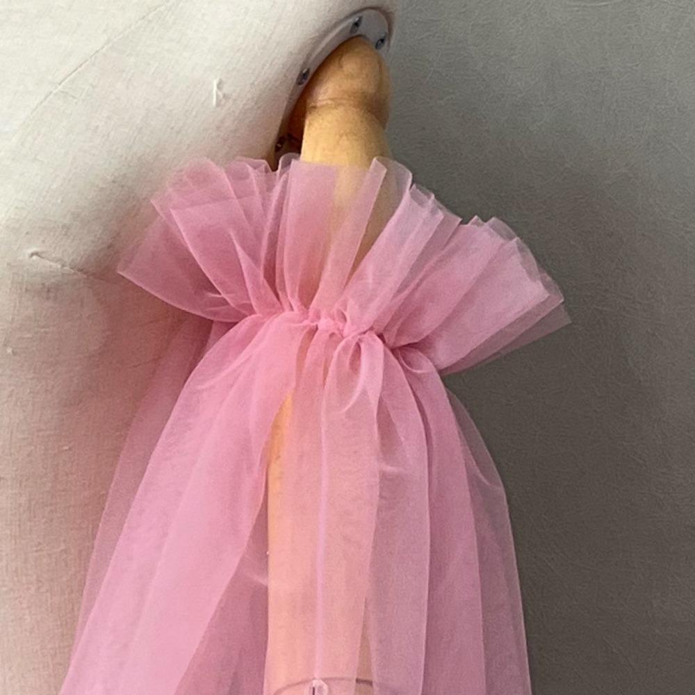 Wedding Sleeves Elastic Cuff Bride Wedding Gloves Soft Gauze Wedding Dress Removable Sleeve Solid Color Detachable Tulle Wedding