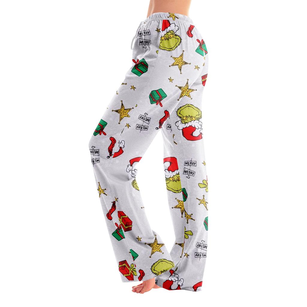 Pyžamové kalhoty Noční prádlo Ležérní Stahovací šňůrka Elastický pas Kalhoty Pohodlné Rovné Jóga Volné Kalhoty