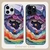 Colorful Night Flowers Purple For Iphone 16 Plus 15 14 13 12 Mini 11 Pro Max X XS XR 7 8 Plus 2022 Tempered Glass Phone Case