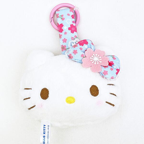 Sanrio Hello Kitty Sakura Kimono Face Tag Mascot Black