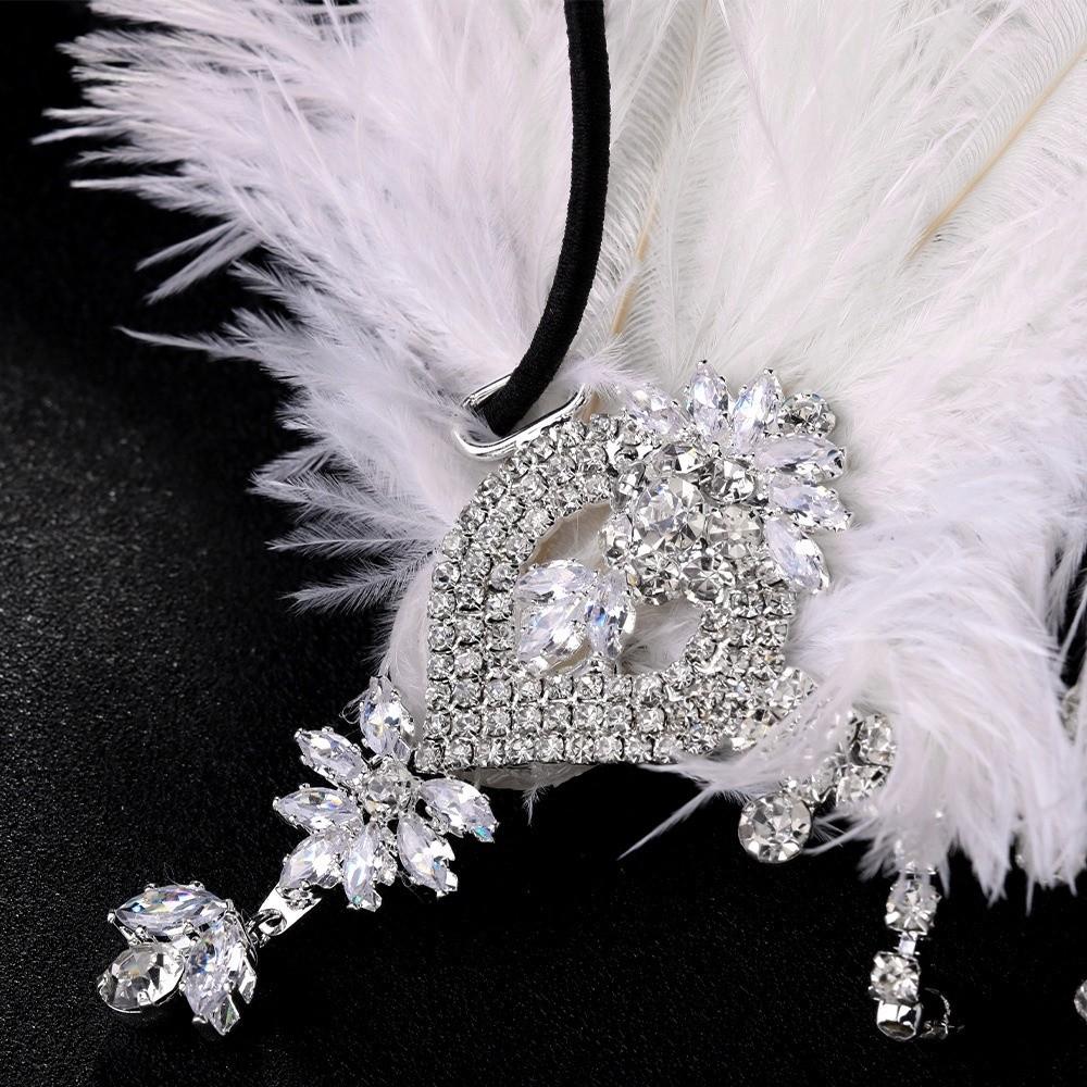 Sequin Feather Headband Crystal 1920s Hair Accessories Temperament Masquerade Hair Band  Girls