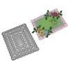 Lace Rectangular Frame Metal Silvery Stencil Embossing Cutting Dies For Diy Scrapbooking Paper Album Cards Making