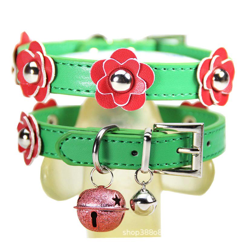Buy Double Bell Flower Cute Adjustable Pet Collar Christmas Halloween Dog Collar Pet Products at