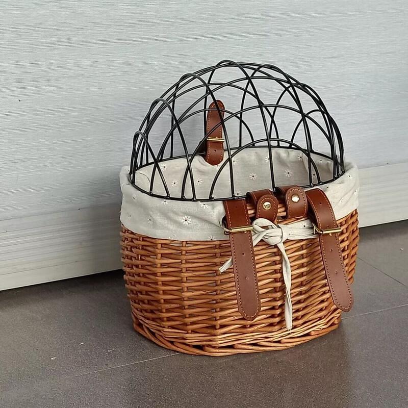 Lishi Wicker Bicycle Storage Basket with Lid