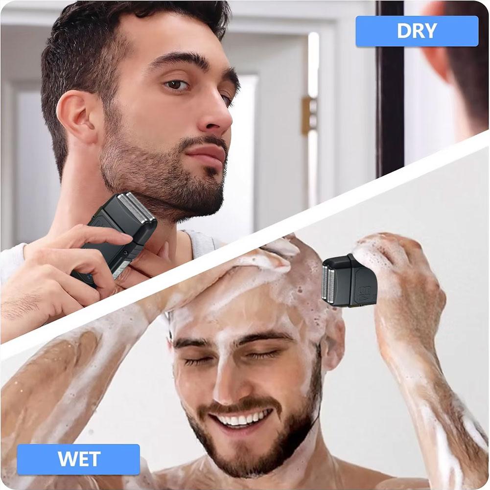Solimpia Hair Trimmer Shaver Portable 3-Piece Set for Stubble Shaving White Hair Brightening Precision Contour Carving
