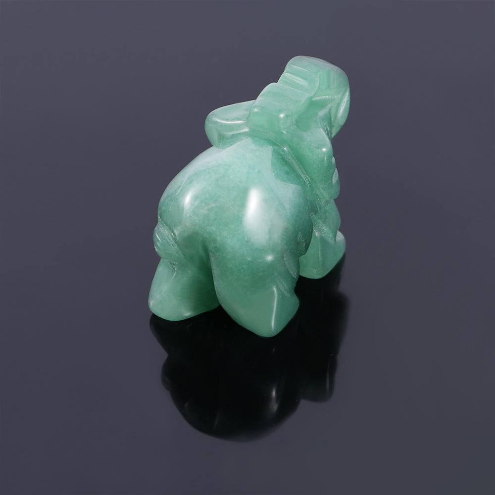Desk Decor Figurine Green Hand Carved Aventurine Carved Elephant Elephant Statue Stone