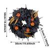 Halloween Wreath Black Plastic Maple Leaf With Cloth Pumpkins Outdoor Indoor Party Decoration Mysterious Door Ornament
