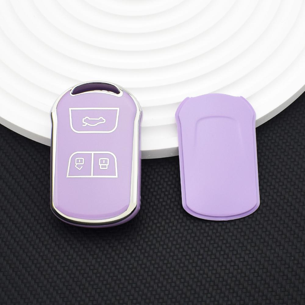 

Чехол для автомобильного дистанционного ключа из ТПУ с 3 кнопками для Chery Tiggo 4 3 GX Arrizo 5 Tiggo 7 8, держатель для выкидного ключа, аксессуары фиолетовый