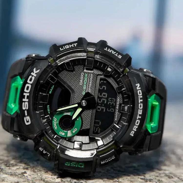 Casio G-Shock G-Squad Series Smart Multifunction Pedometer Quartz Movement Resin Strap Watch 48.9mm Men watches Black GBA-900SM-1A3PR