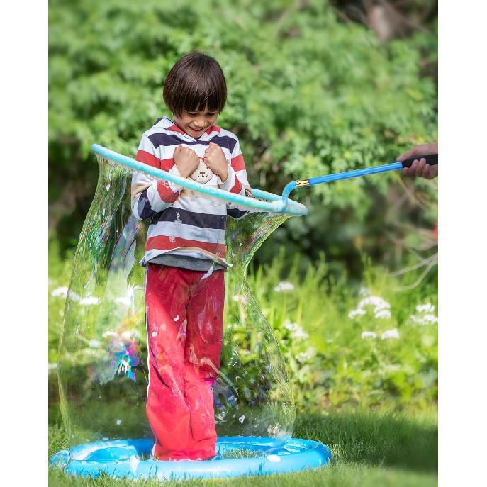 Kid in A Bubble Toy Giant Bubble Wand, Big Bubbles Maker Toy for Kids and Adults, Bubbles Hoop with Inflatable Dipping Pool Tray, Fun Outdoor Toys
