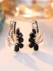Water drop half flower multi-sided flash white diamond earrings, exquisite and elegant party diamond earrings