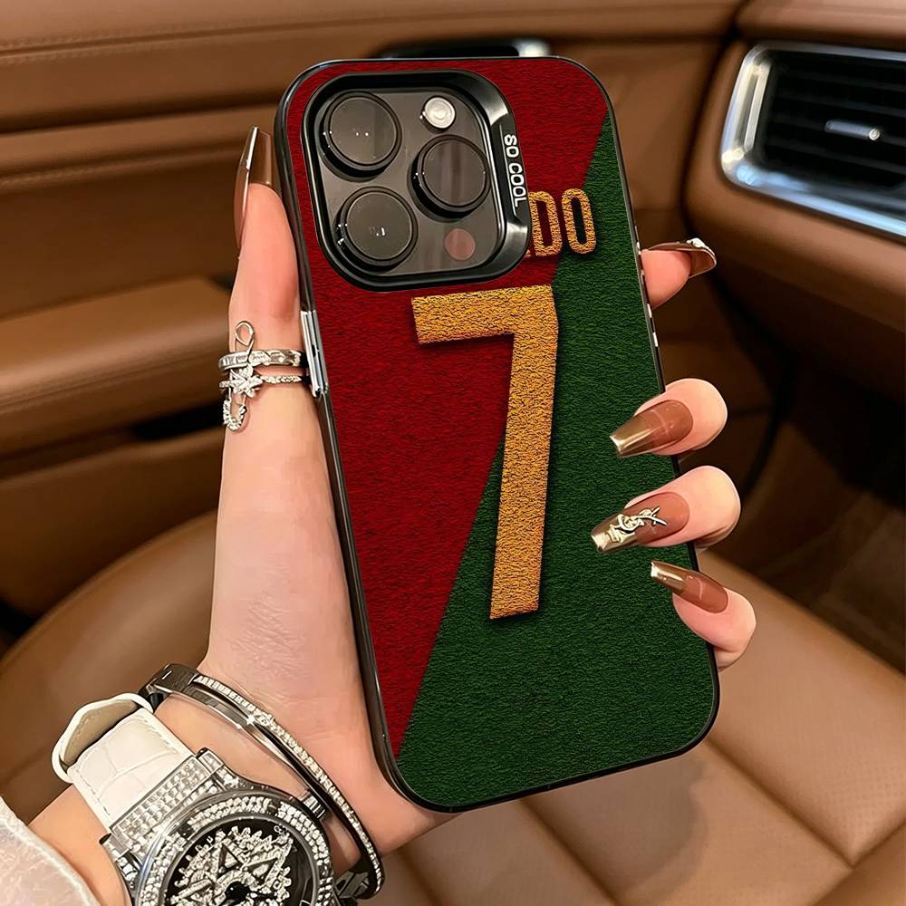 Custodia per Telefono C-R-7 R-Ronaldo Per IPhone17 16 11 12 13 14 15 16 Pro Max Plus Cover Colorata Argento Funda Bumper