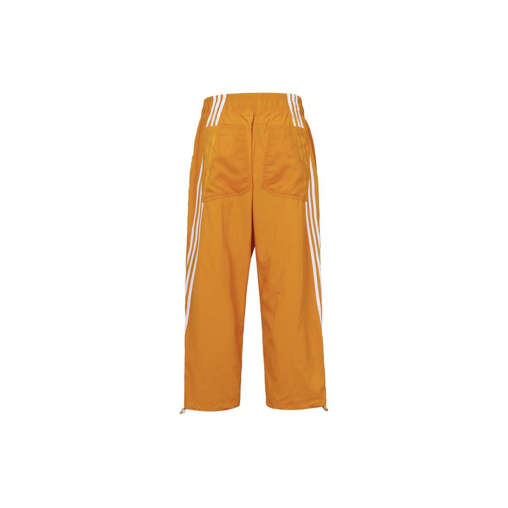 Adidas Striped Logo Print High-Waisted Tapered Vintage Sports Pants Women Pants Deep-Orange HA0815