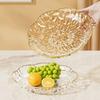 Clear Plastic Serving Bowl, Modern Fruit Bowl with Gold Rim, Multi-use Decorative Snack Bowl for Counter Home Decoration, Kitchen Dining Room Table