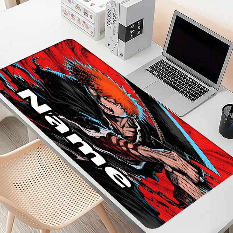Custom Name Personalized BLEACH Pattern Mousepad, Laptop PC Desk Mat, Decorative Desk Mat for Home Keyboard Pad Gift