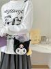 Kuromi Cartoon Mini Shoulder Bag Pu Material With Zipper Closure For Daily Use
