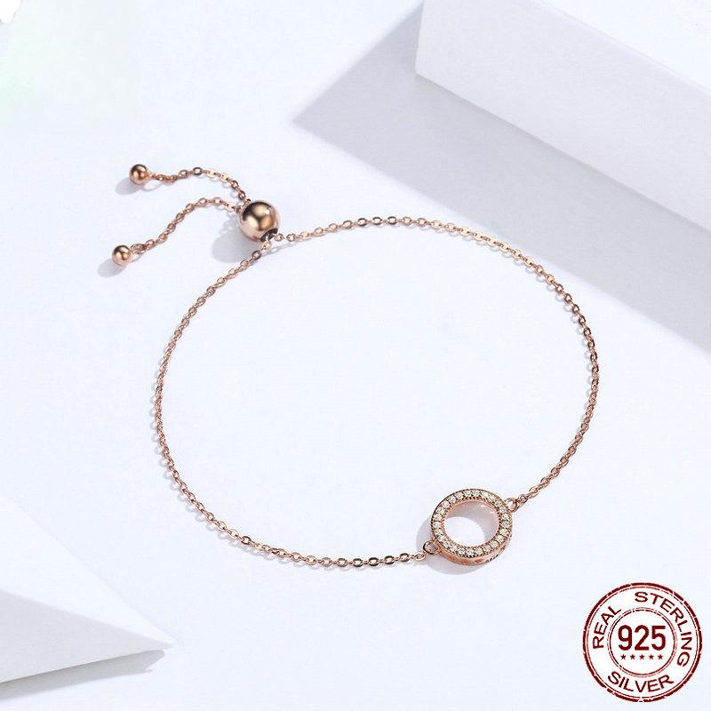 Original Origin Fashion Einfaches Armband Damen-Armband aus rosévergoldetem S925-Sterlingsilber