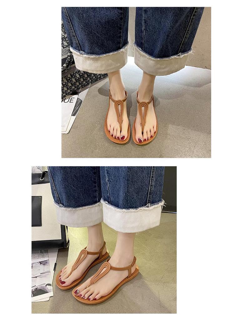 2023 Damen Sommer Mode Einfarbig Zehenfrei Pantoletten mit Fersenriemen