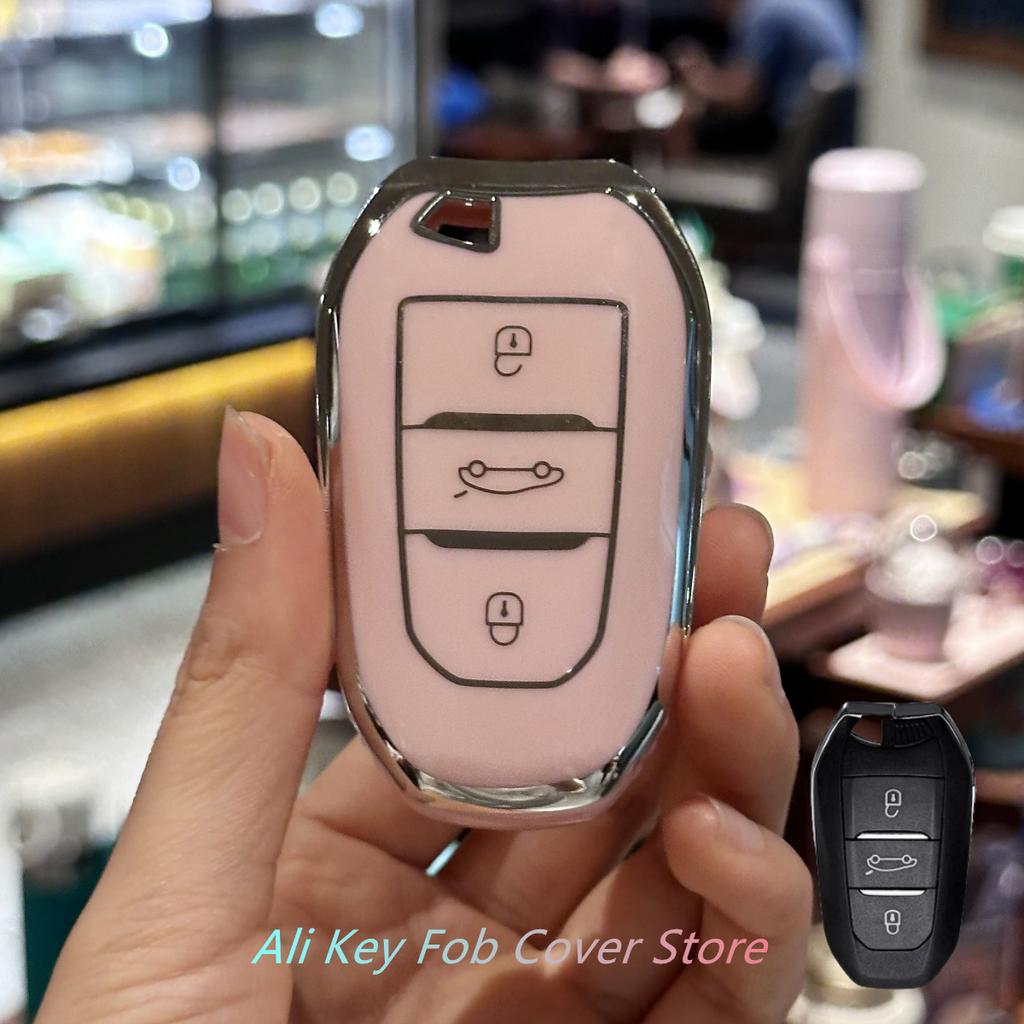 Key Fob Cover For Peugeot 2008 3008 4008 5008 308 408 508 Citroen C1 C2 C4 C6 C3-XR Picasso Grand DS3 DS5 Car Keychain