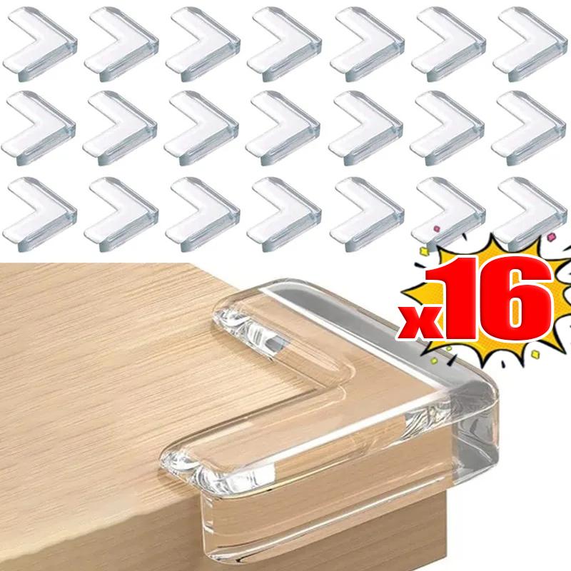 1-16 Pezzi Protezione Angolo Tavolo in Silicone Trasparente Copertura Protezione Sicurezza Bambino Anticollisione Angolo Bordo