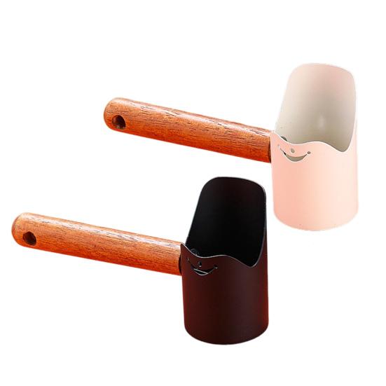 Cat Food Scoop Stainless Steel Pet Food Shovel with Wooden Handle Dog Feeding Scoop Multifunctional Deep Scoop for Kitchen Use